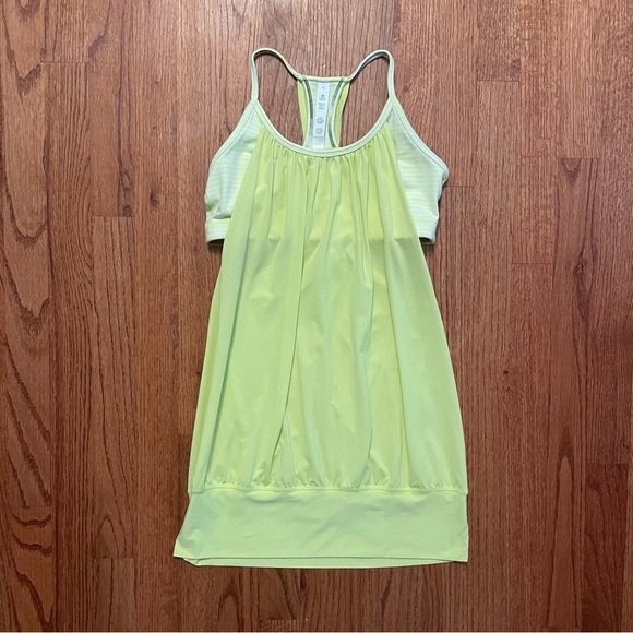 lululemon athletica Tops - Lululemon No Limits Tank Slope Stripe Polar Cream Clarity Yellow top size 6